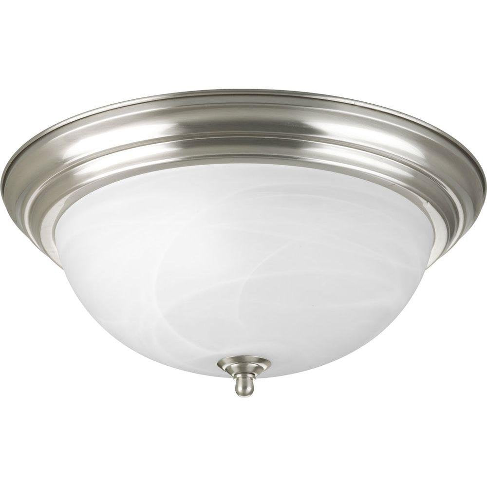 Progress Lighting P3926-09 Dome Glass Close-to-Ceiling Light Fixture, Alloy Steel, Nickel Finish