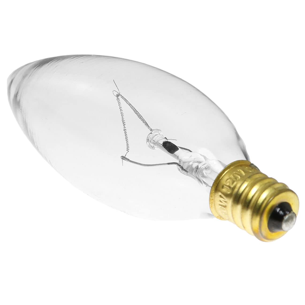 SQXBK 6PCS 120V 60W C32 E12 Clear Candelabra Base Torpedo Tip Incandescent Bulbs