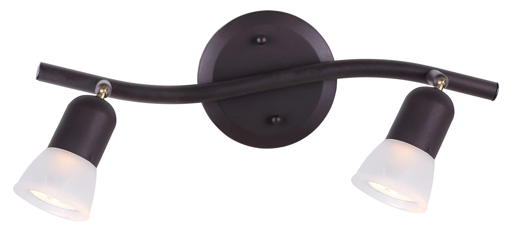 James 2-Light Track Lighting, Oil Rubbed Bronze, Adjustable Alabaster Glass Shades, 50W G10 Compatible, 15 Inch Wide, Modern Ind