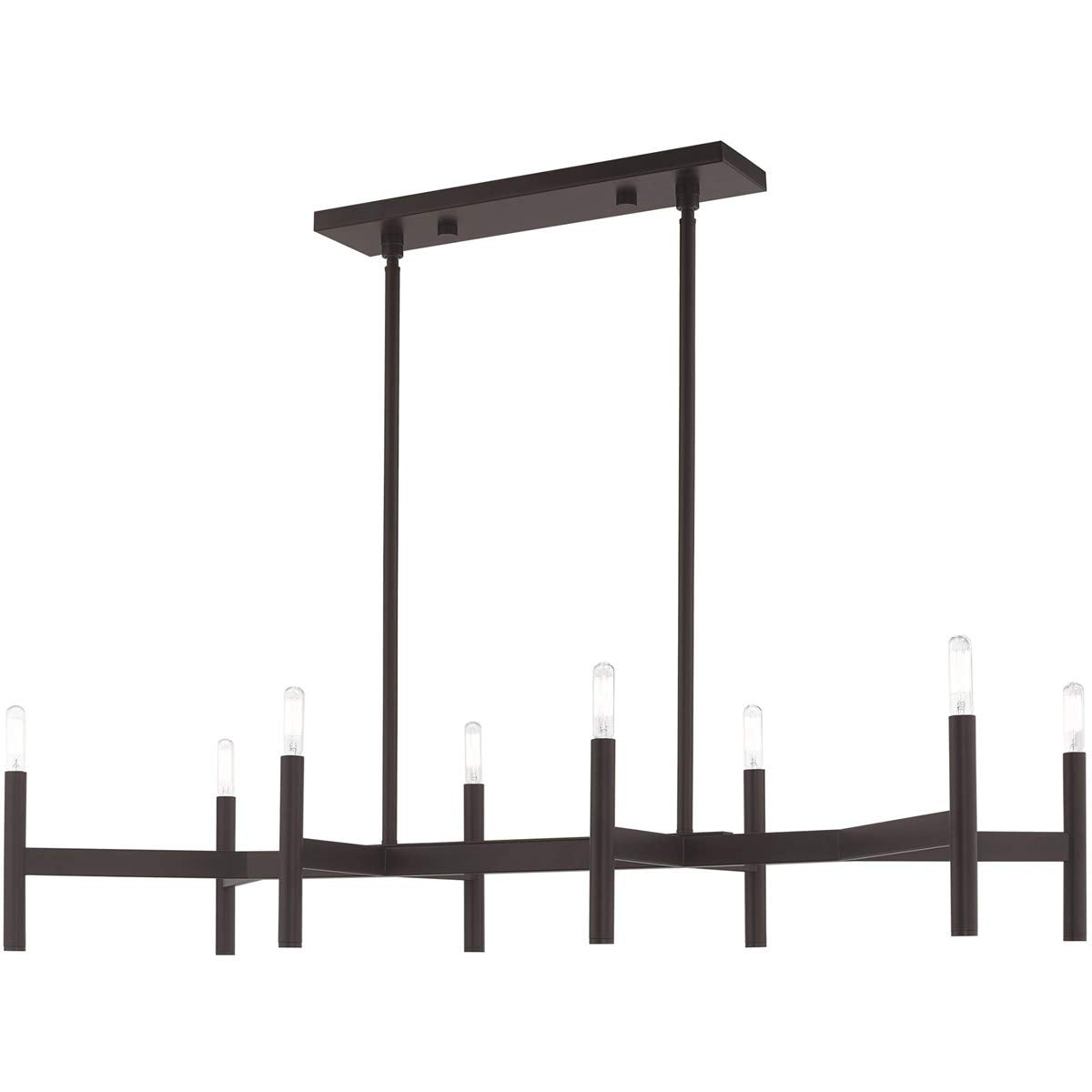 Livex Lighting 51178-07 Copenhagen - Eight Light Linear Chandelier, Bronze Finish