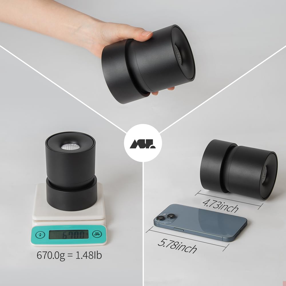 Aisilan Led Indoor Ceiling Spot Light 9W Black Directional Accent Light Fixture With 360° Pivoting Adjustable Surface Hardwired Spotlight Lamp, Warm White Cri 97+ For Living Room Artwork Bedroom