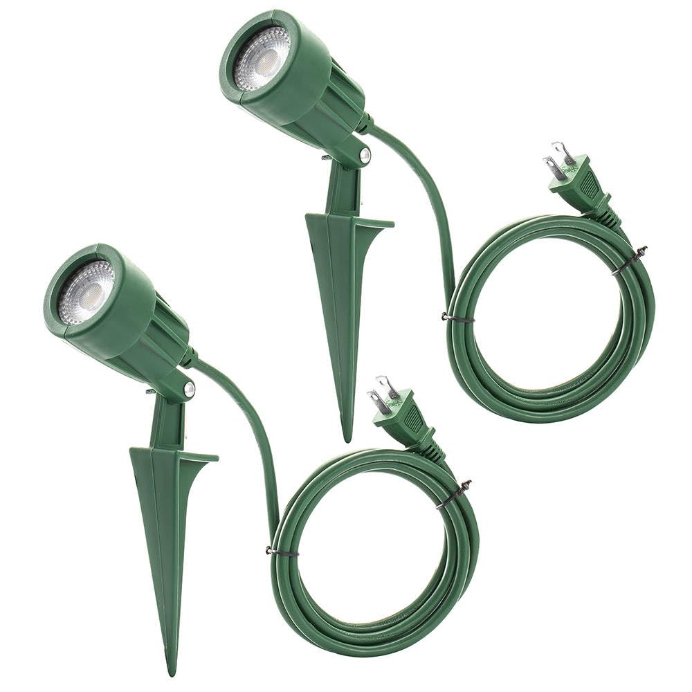 LED Christmas Spotlights Outdoor Plug in, Flood Stake Lights Outdoor, 5000K 350LM Landscape Light for Yard, Flag, Holiday Decor,