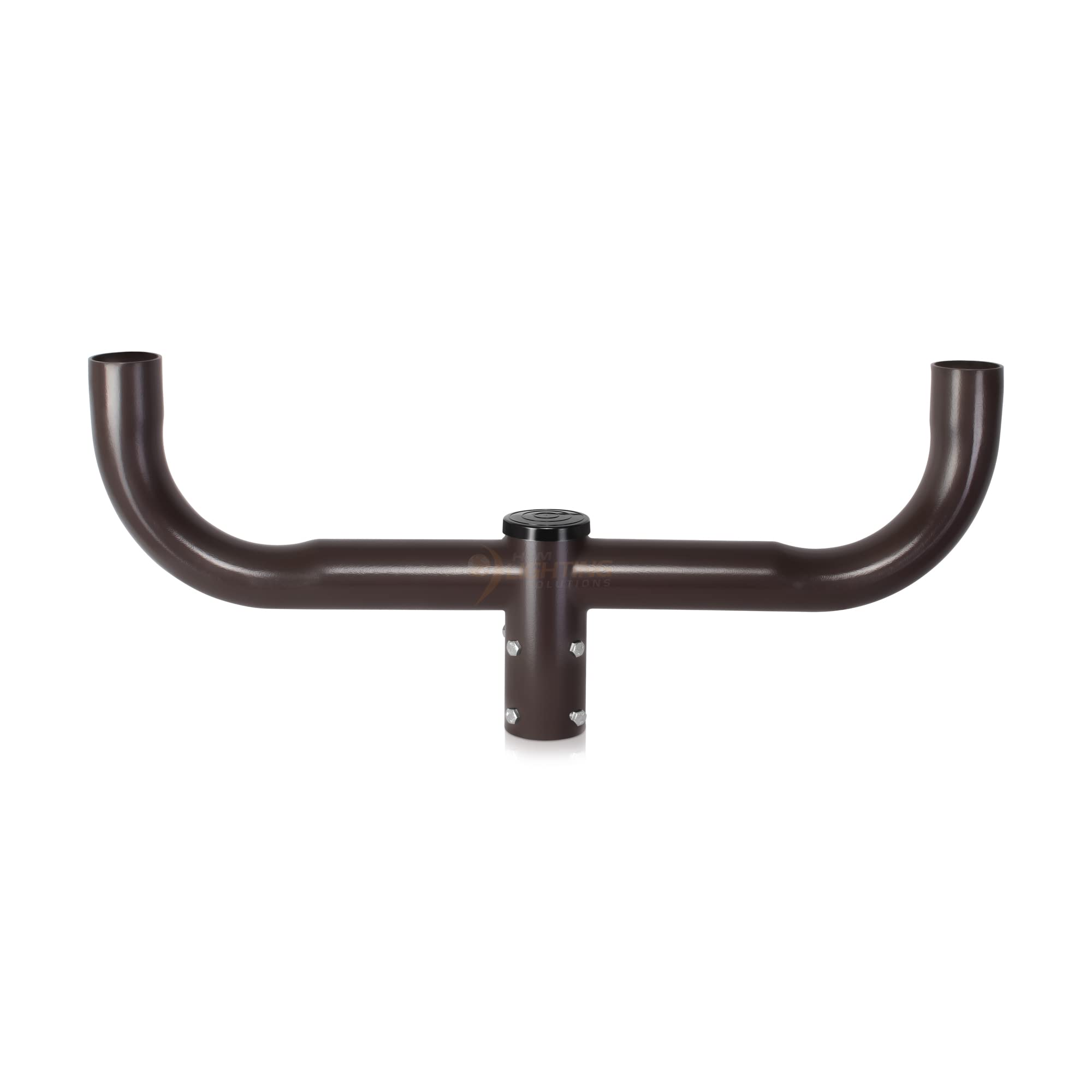 Double Bull Horn Light Bracket, 2-3/8In Pole Mount Tenon Adapter For Slip Fitter Mount Parking Lot Fixtures And Shoebox Street L