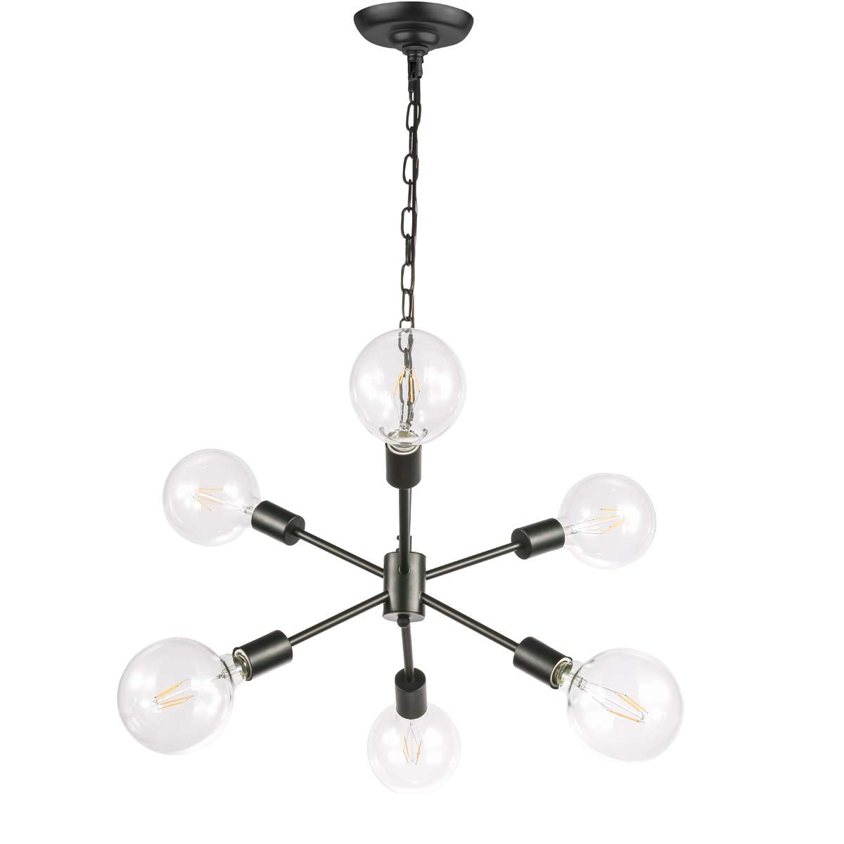 Living District Indoor Modern Home Decorative Bright Ceiling Nolan 6 Light Black Pendant