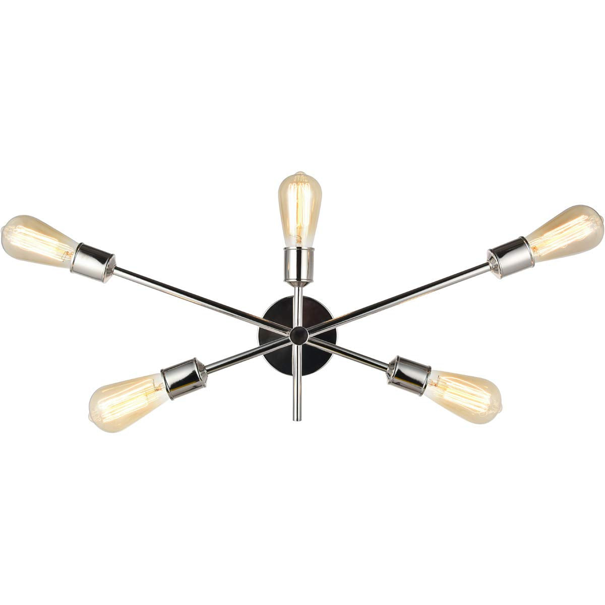 Living District Axel 5-Light Metal Wall Sconce in Polished Nickel