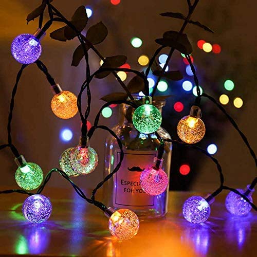 NOVALUC 20 Led Crystal Ball Fairy String Lights For Decoration Diwali Christmas Lights (13Ft,Steady Lights,Multicolor),4 meters