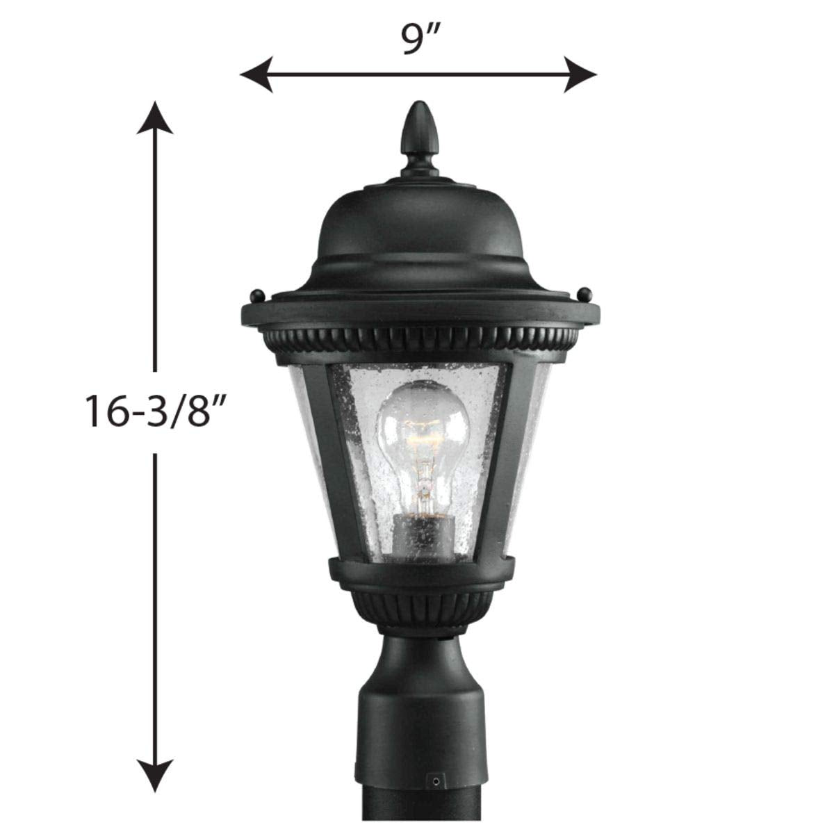 Progress Lighting P5445-31 Outdoor Light Fixture, Metal, 9-Inch Diameter x 16-1/4-Inch Height, Textured Black