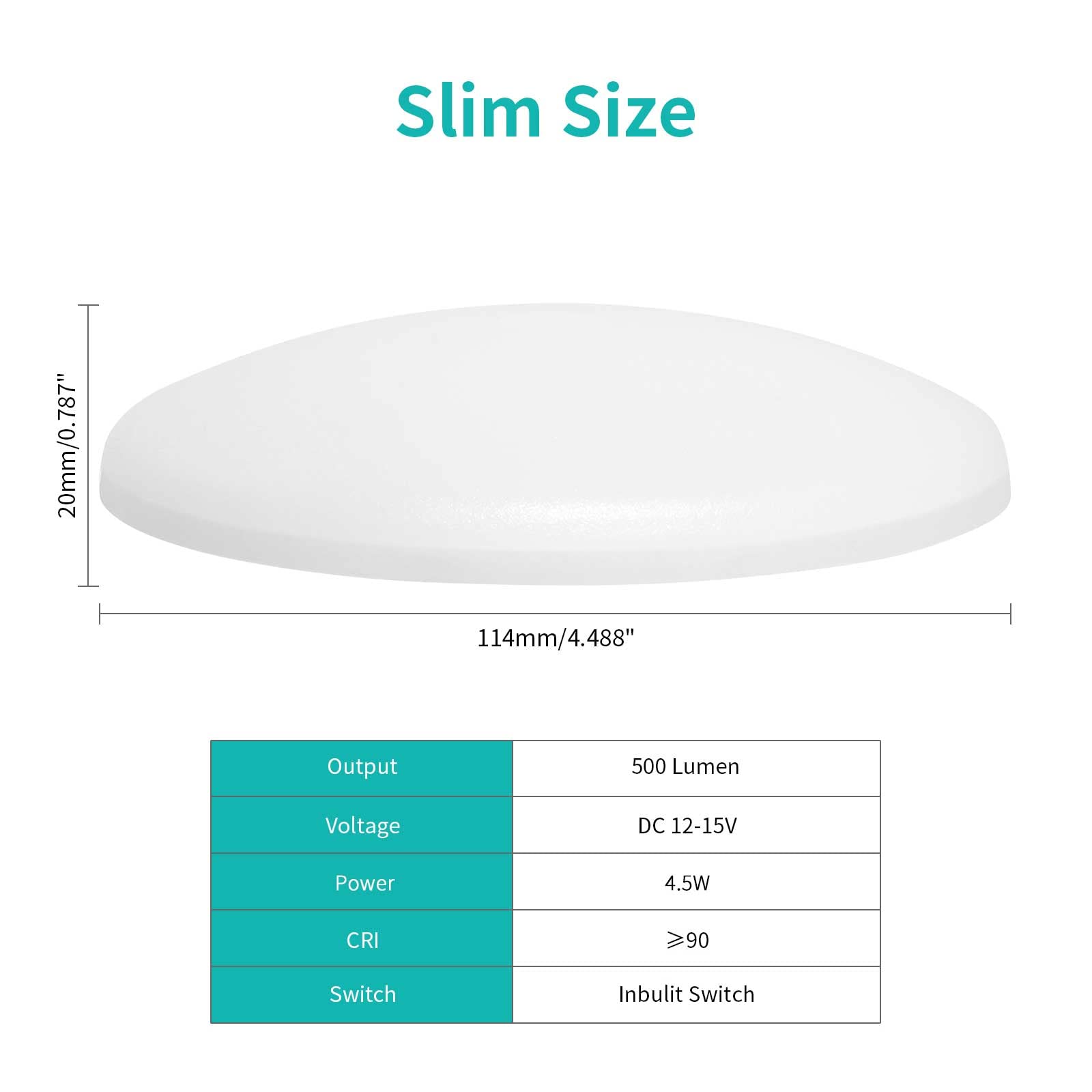 Rvzone 4.5 Inch Rv Led Ceiling Puck Light Rv Boat Interior Light Dc 12V Surface Mount Ceiling Dome Light, 4.5W Panel Downlight F
