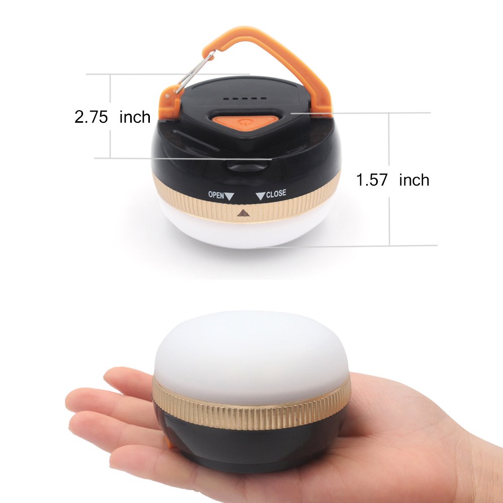 2 Pack LED Lantern Portable Camping Lights Outdoor Tent Light Hanging Camping Lamp with 5 Modes, Restractable Hook for Adults an