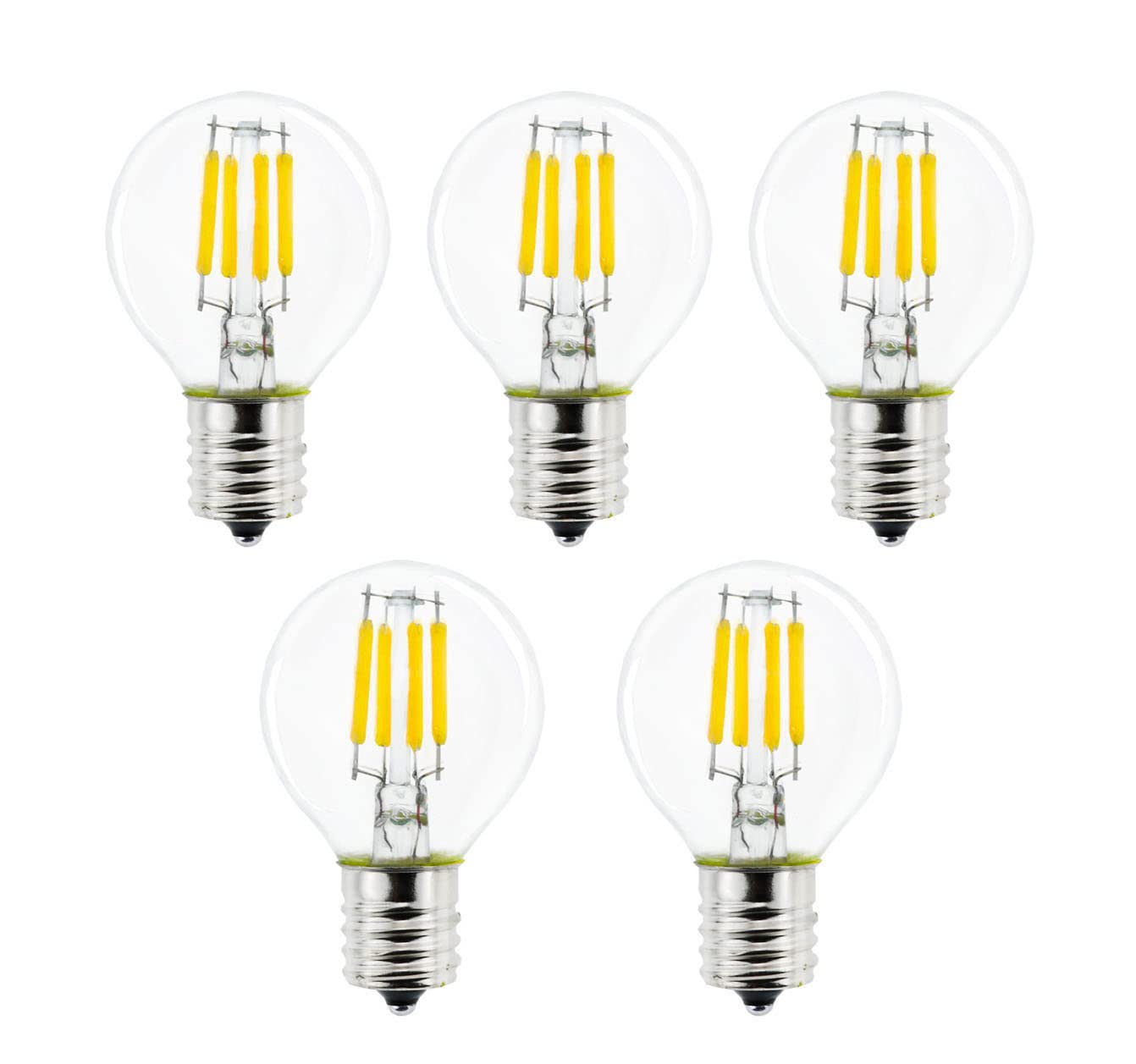 Greeogin S11 LED Light Bulb 4W (40W Equivalent) E17 Mini Globe Natural White 4000K 5-Pack