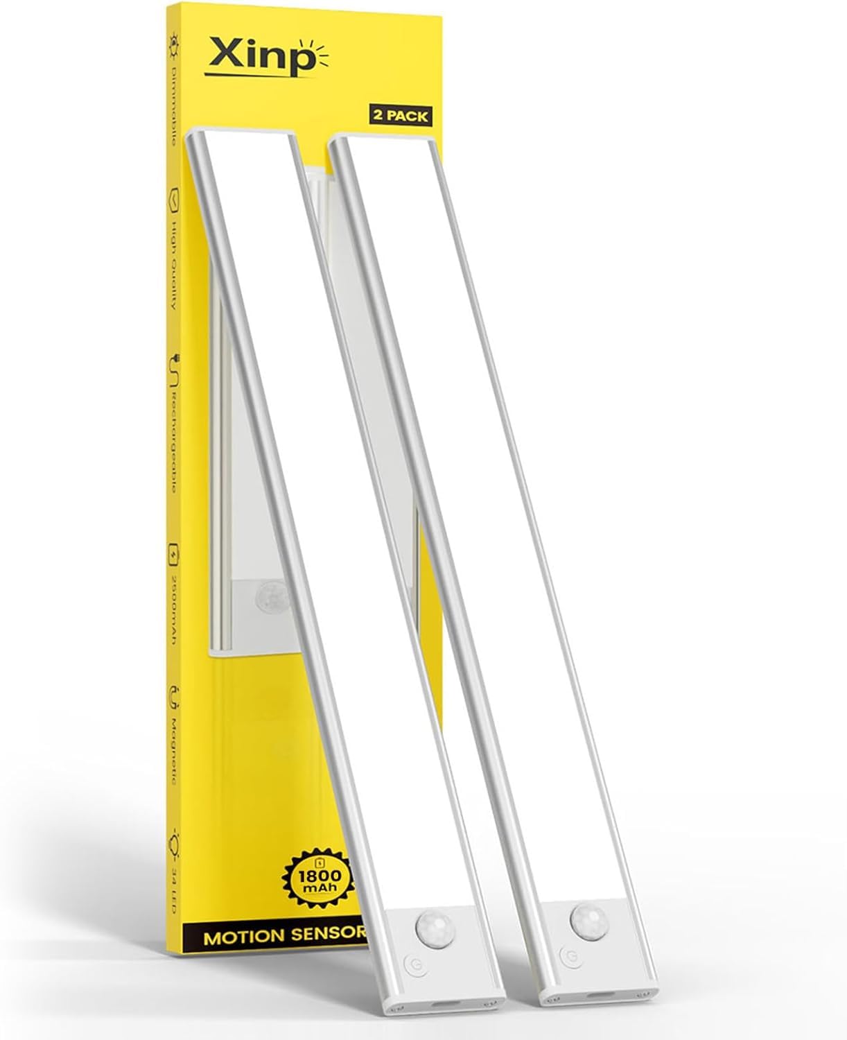 Under Cabinet Lighting, Rechargeable Closet Lights, LED Magnetic Motion Activated Under Cabinet Lights 1800mAh Battery Operated,