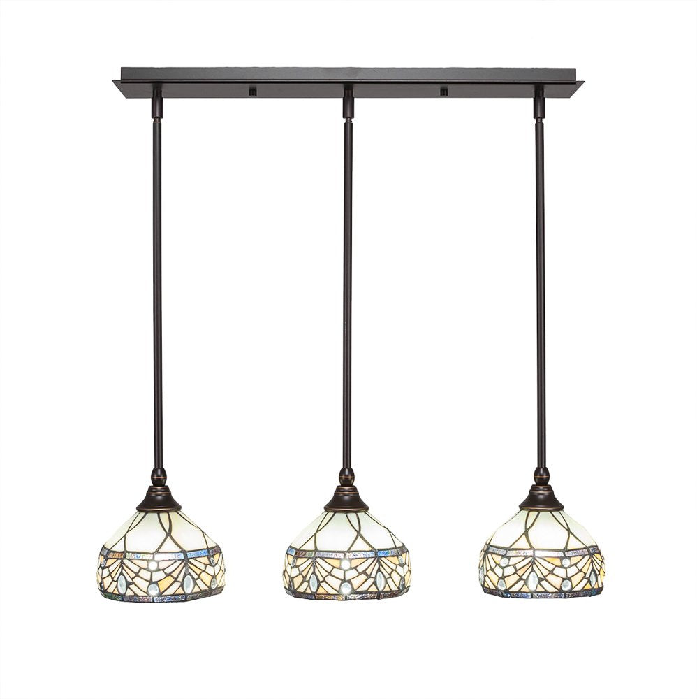 Toltec Lighting 25-Dg-9485 3 Light Multi-Light Mini Hang Straight Swivel Pendant With Royal Merlot Glass, 7&quot;, Dark Granite