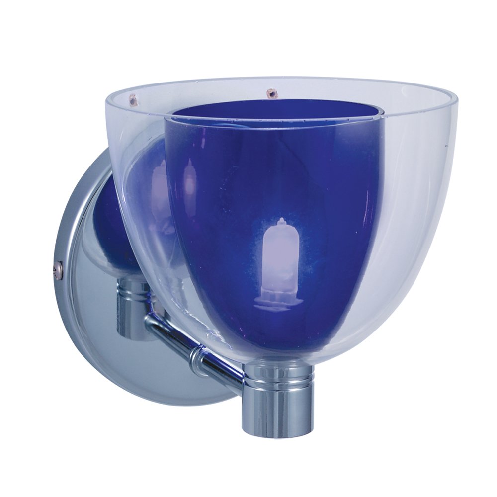 Jesco Lighting Wall Sconce Lina WS215-BU-CH, Chrome, Glass, 120V, 40W