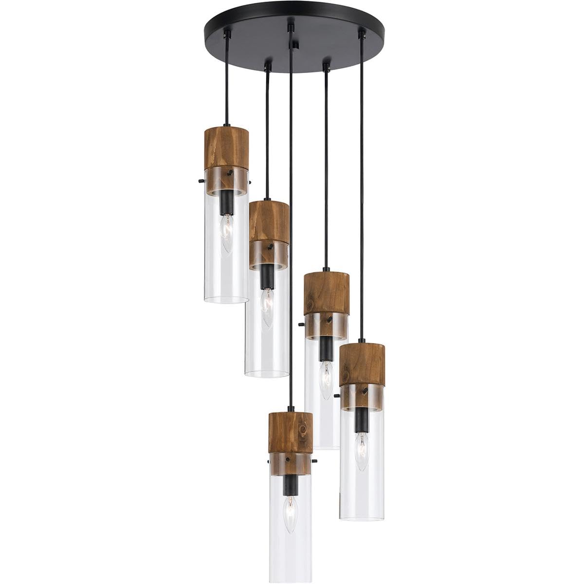 Cal Lighting FX-3583-5 Restoration Five Light Pendant from Spheroid Collection in Bronze/Dark Finish, 15.00 inches