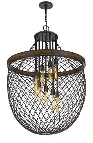Cal Lighting Fx-3718-9 Transitional Nine Light Chandelier From Marion Collection In Bronze / Dark Finish, 31.50 Inches