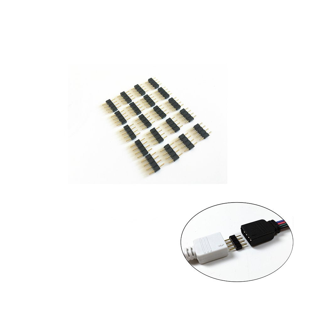 HUALAND 10pcs LED Strip Connector Extension Cable 4 Pin 0.3M Black for SMD 5050 3528 2835 RGB Light Strip