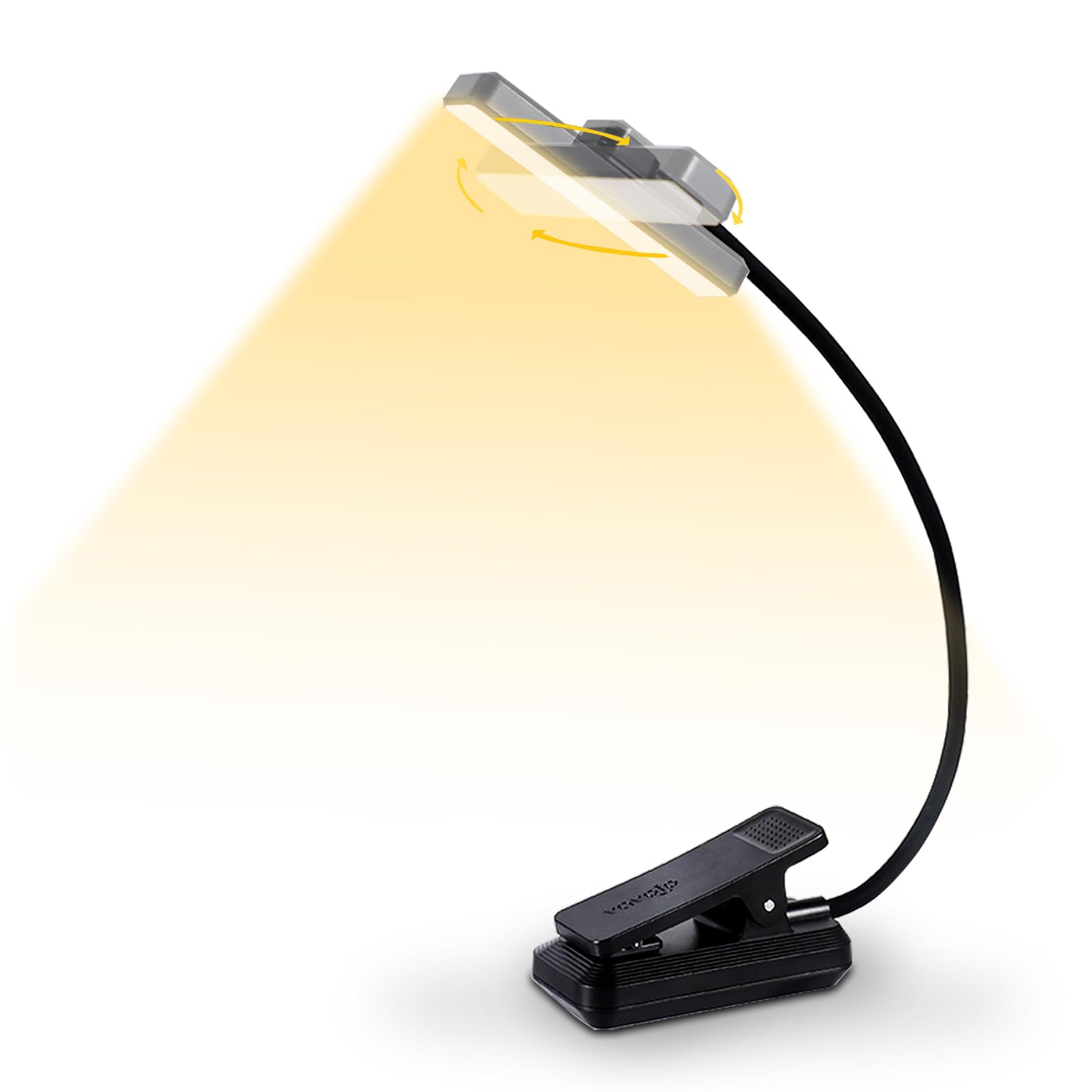 VAVOFO Rechargeable Book Light Rotatable:24 LEDs Reading Light, 3-Color & 9-Brightness Book Lamp, Eye Cared 120Hrs Runtime Light