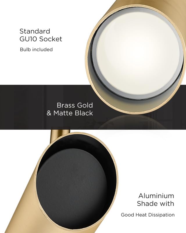 Femila 44 Adjustable Led Track Light - 4000K Gold Ceiling Track Lighting Fixture  350 Degree Rotatable | Modern Kitchen Track Lights | Versatile Led Track Lighting Kit  4Fs79Tl-5 Bg