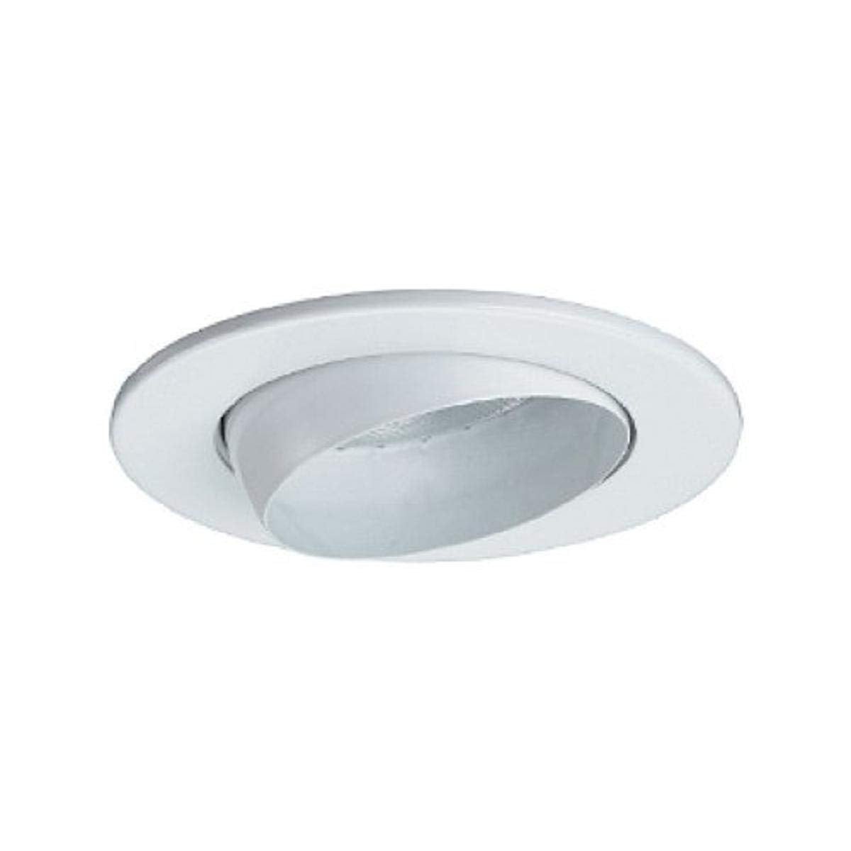 Jesco Lighting Tm5513Wh 5-Inch Aperture Line Voltage Trim Recessed Light, Adjustable Eyeball, White Finish
