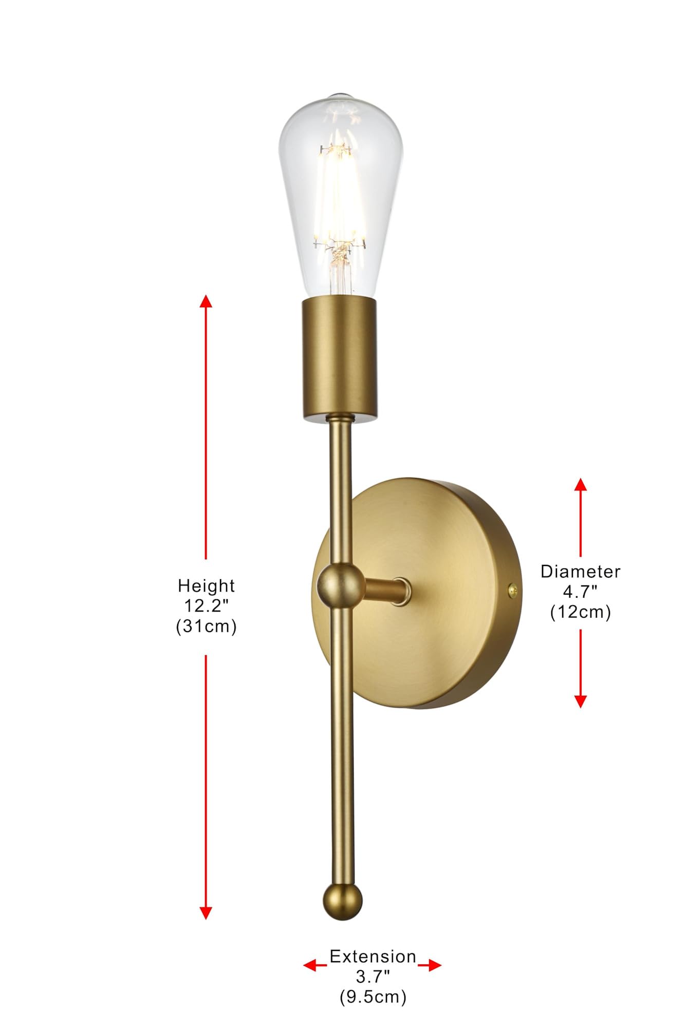 Living District Keely 1-Light Mid-Century Metal Wall Sconce in Chrome