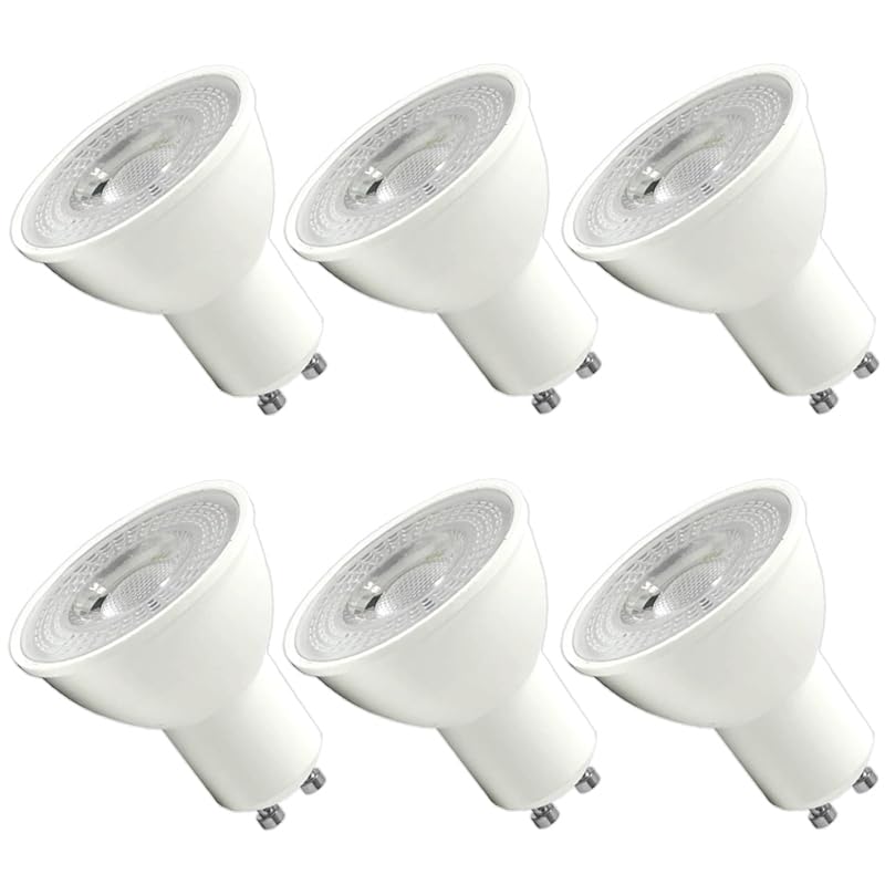Dlh Western 4W Gu10 Led Replacement Light Bulbs, 2700K Soft Warm Light Color, 38 Illuminate Angle, Pack Of 6, White