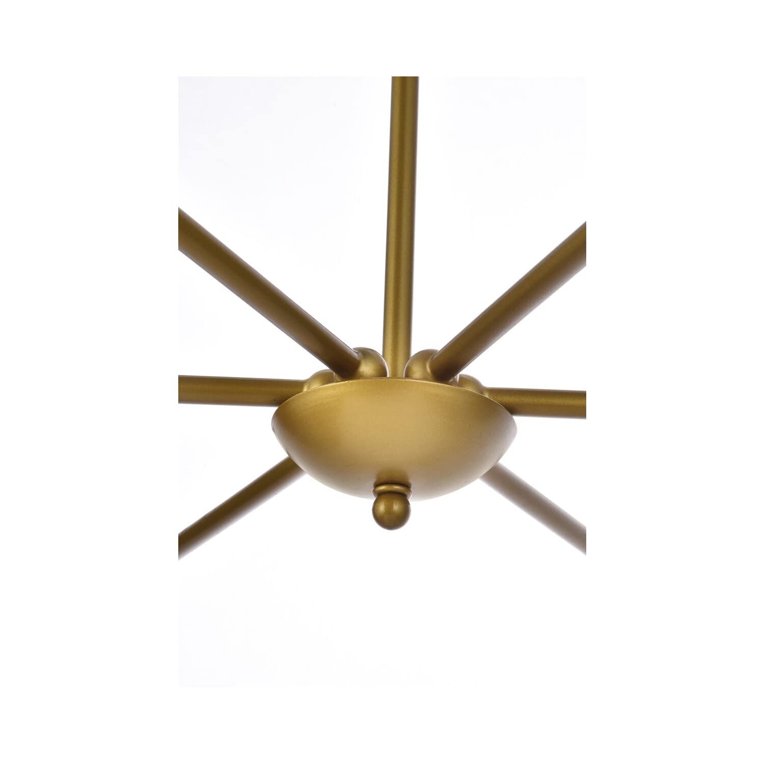 Living District Cohen 6-Light Mid-Century Metal Pendant in Black and Brass