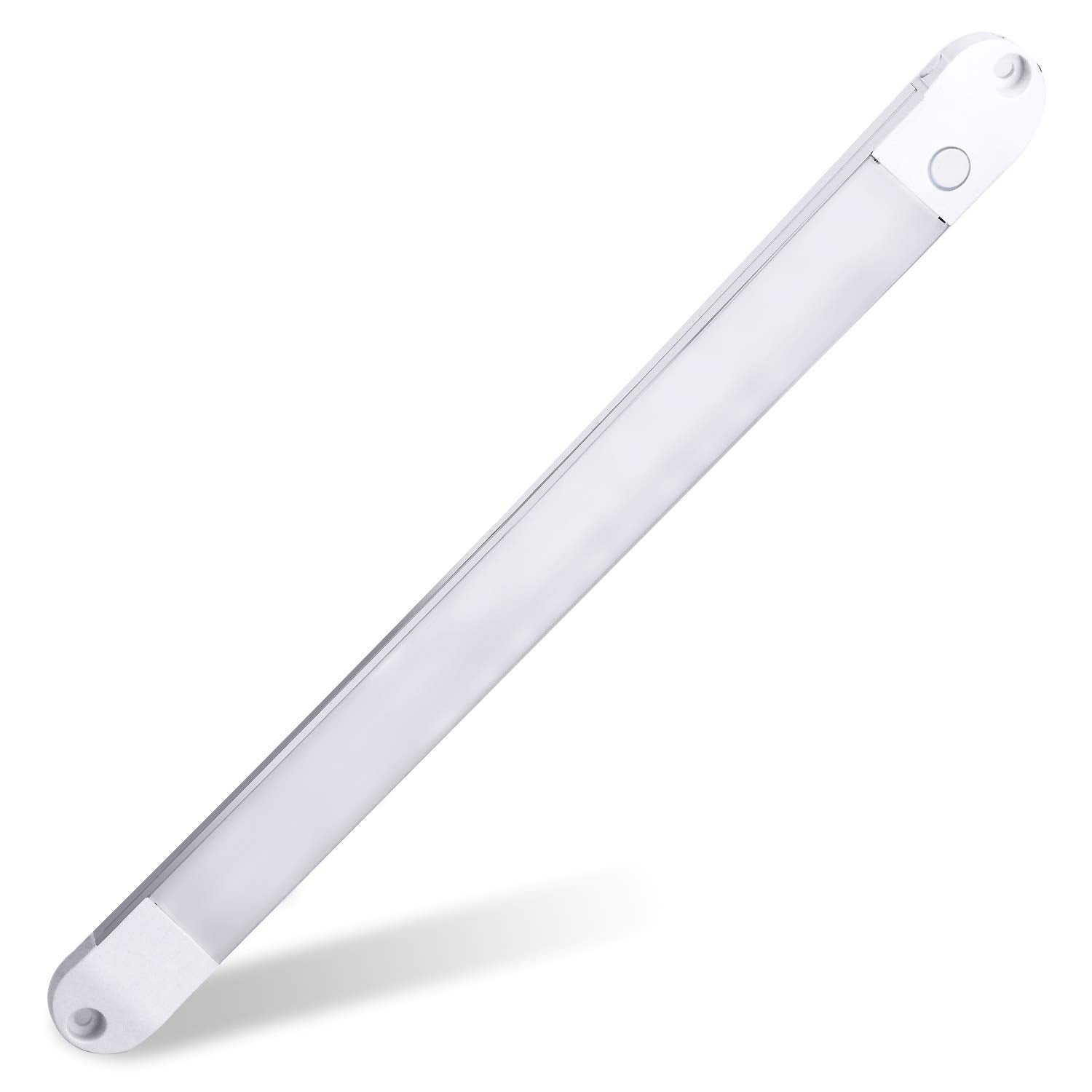 Facon 13-Inch LED RV Interior Light, 3000K Warm White, Aluminum, 12V with On/Off Switch, Model YD-2002-12SW
