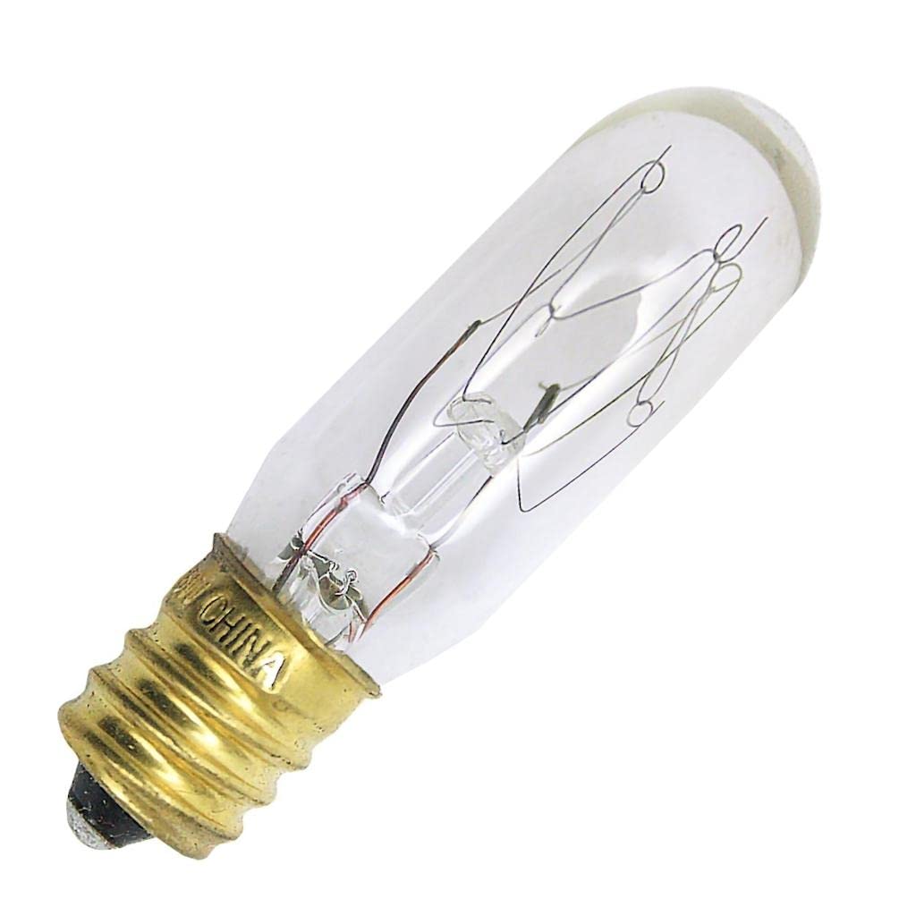 Bulbrite 708115 15T4/130V 15W Incandescent Appliance & Amusement T6 Tubular Bulb with Candelabra Base, Clear