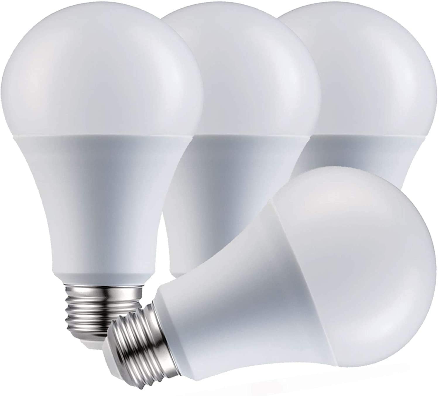 LABORATE LIGHTING A19 LED Bulbs - E26 Base, 75W, 1100 Lumens, Dimmable, 4-Pack, Bright White 5000K, Copper
