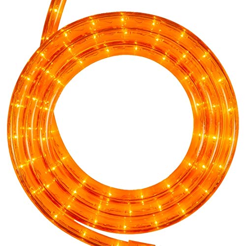 Wintergreen Lighting 18 Orange Rope Light Kit, 216-Bulb Commercial Grade, 120V, PVC, Model 80330, Includes Mounting Clips