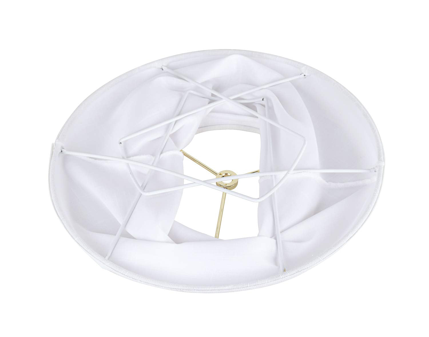 Aspen Creative 38002A Traditional Handsewn Bell Shaped Collapsible Spider Construction Lamp Shade In Off-White, 13&quot; Wide (7&quot; X 13&quot; X 9-1/2&quot;)