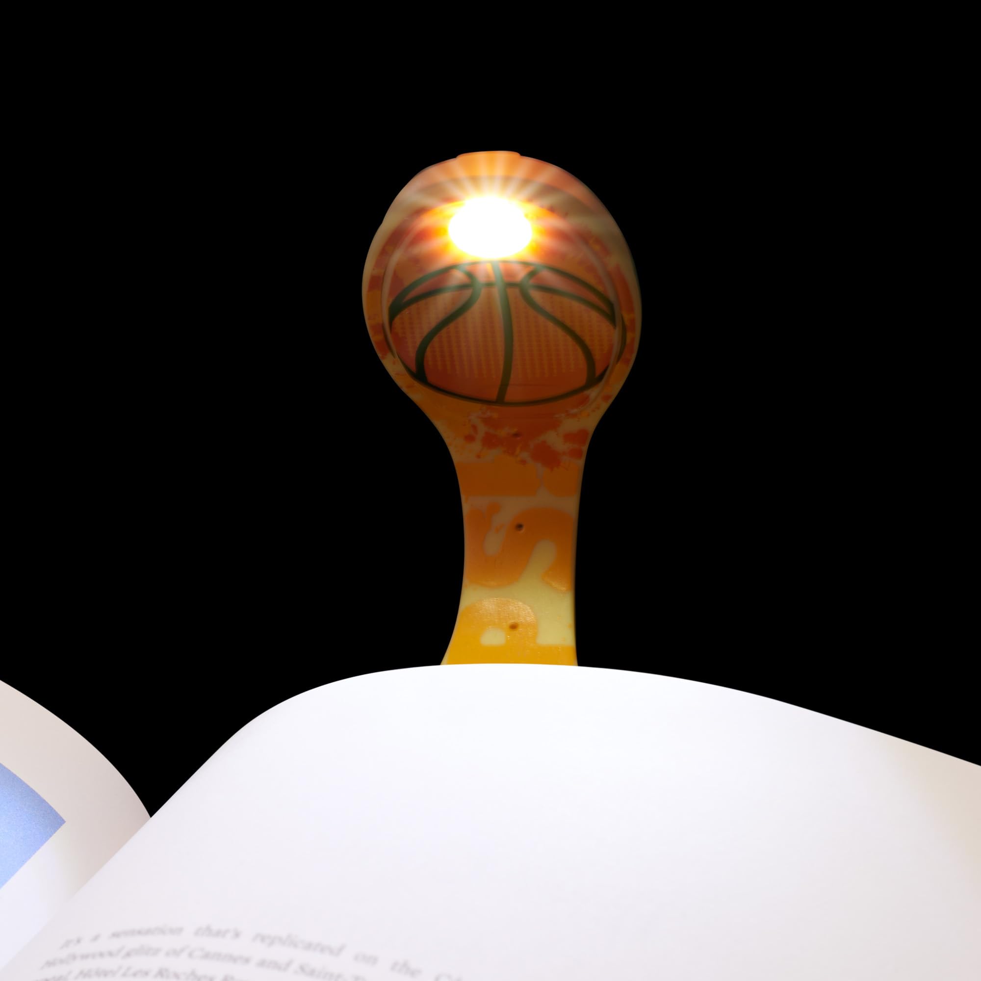 Gifts for Readers & Writers Flexilight 2-in-1 LED Book Light - Clip-On Bookmark, Battery Operated, Portable, Plastic, Basketball Color