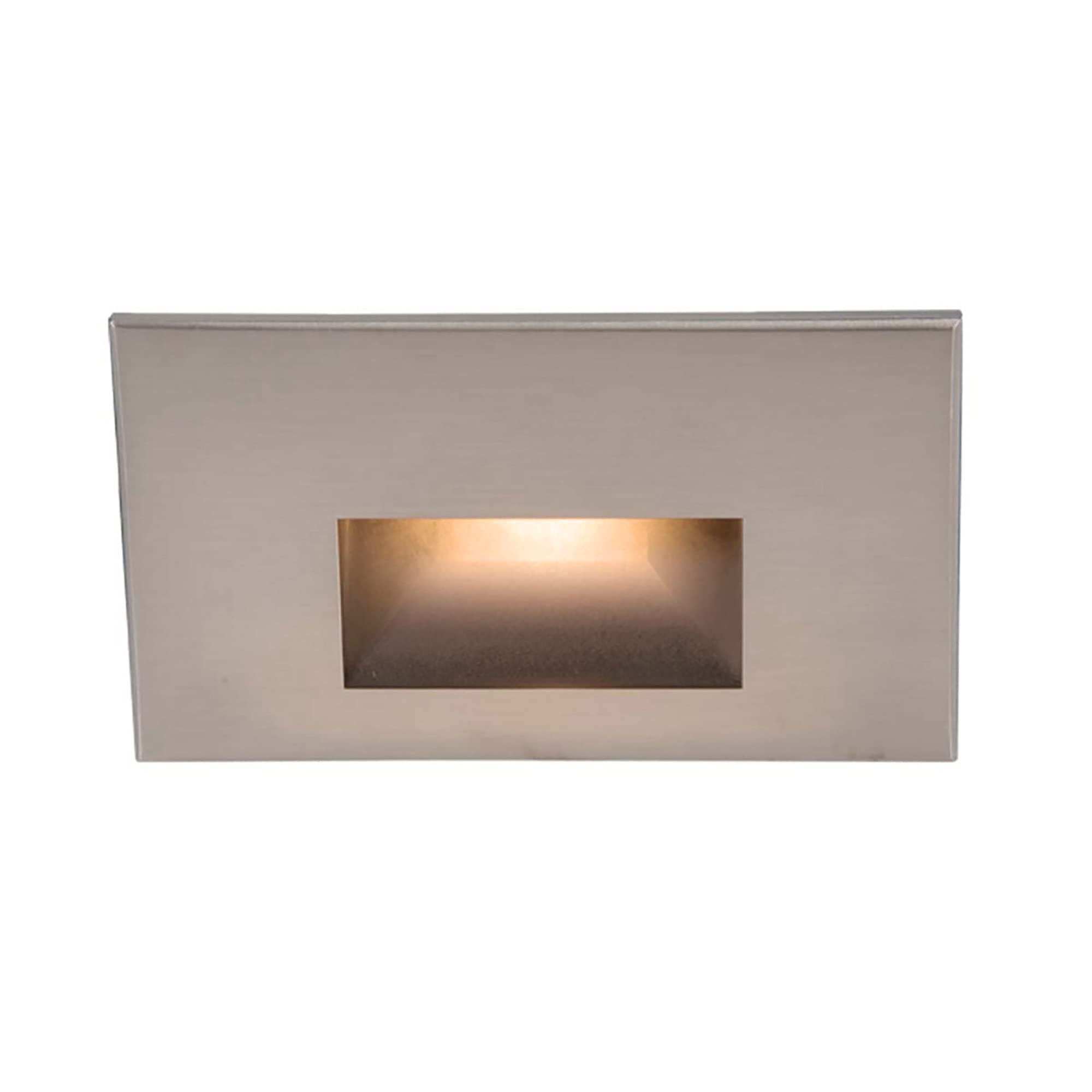 WAC Landscape Lighting, LEDme 120V LED Horizontal Indoor and Outdoor Step and Wall Light 2700K Built-in LED in Brushed Nickel
