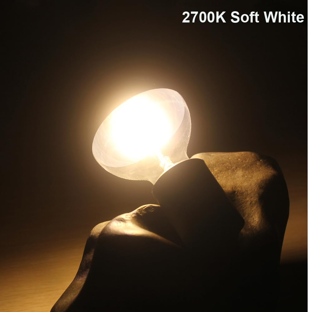 Karlunkoy Large Half Chrome Light Bulb,Dimmable 8W (80W Eqv.) Led Edison Bulbs,Anti-Glare G95/G30 Globe Shape Decorative Led Dec