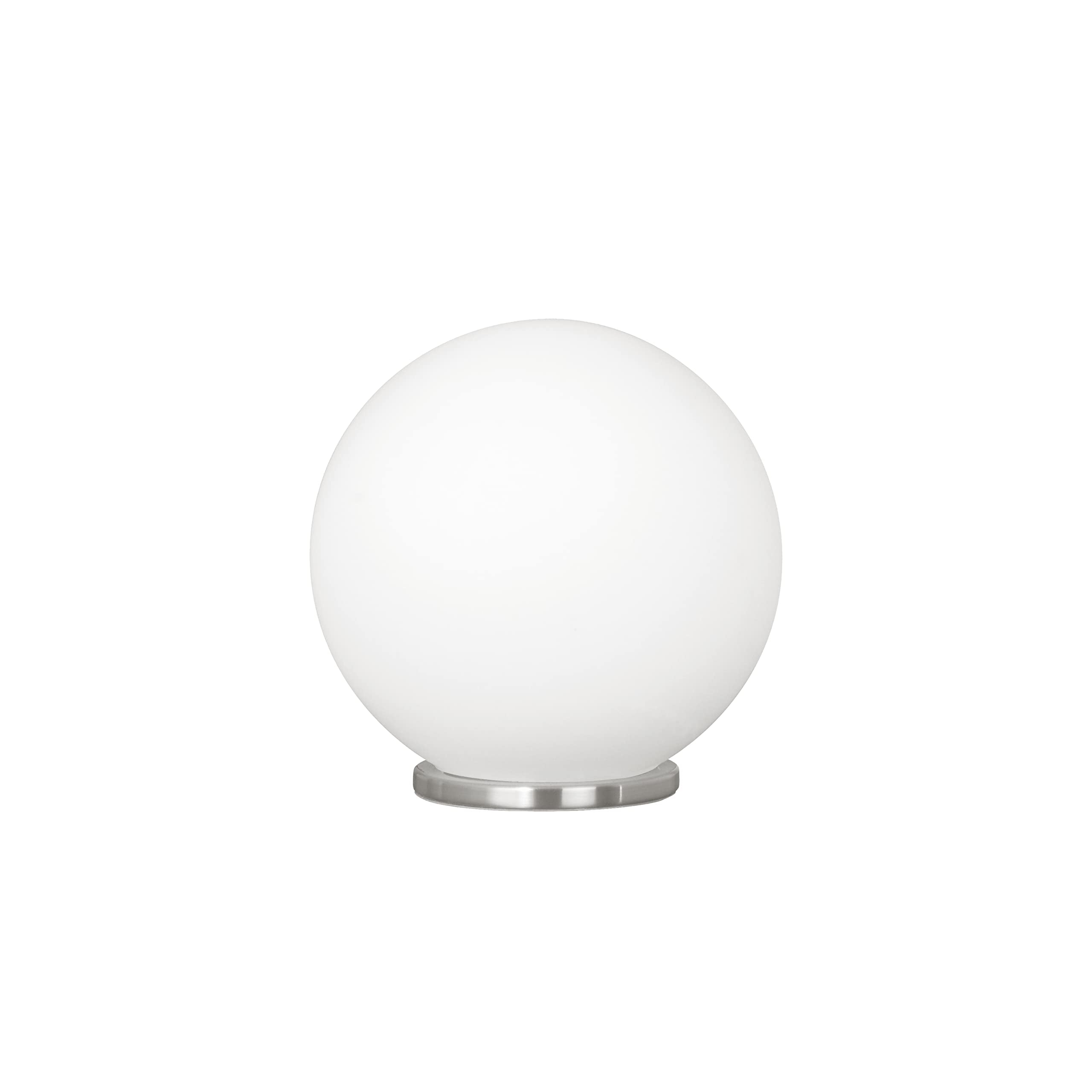EGLO 85264A Rondo Collection Round Table Lamp with Glass Ball Shade for Living Room, Bedroom, Dorm, and Office, 60W, 8-Inch, Sil