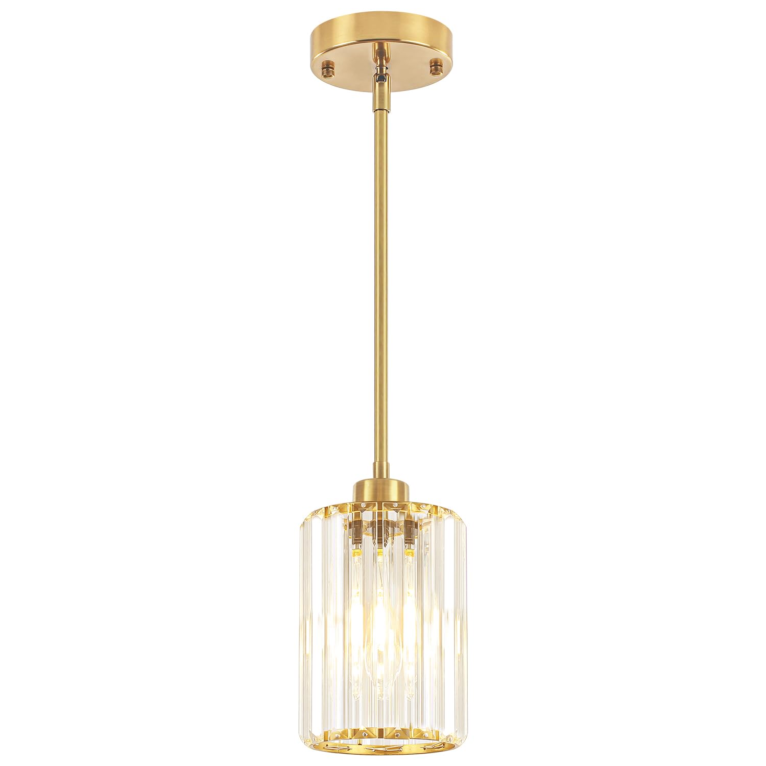 Zsmihdoh Pendant Lights Kitchen Island  Modern Brushed Gold Pendant Light Fixtures  Kitchen Hanging Lights Mini Chandelier Crystal Pendant Lighting For Island Dining Room Hallway Bedroom
