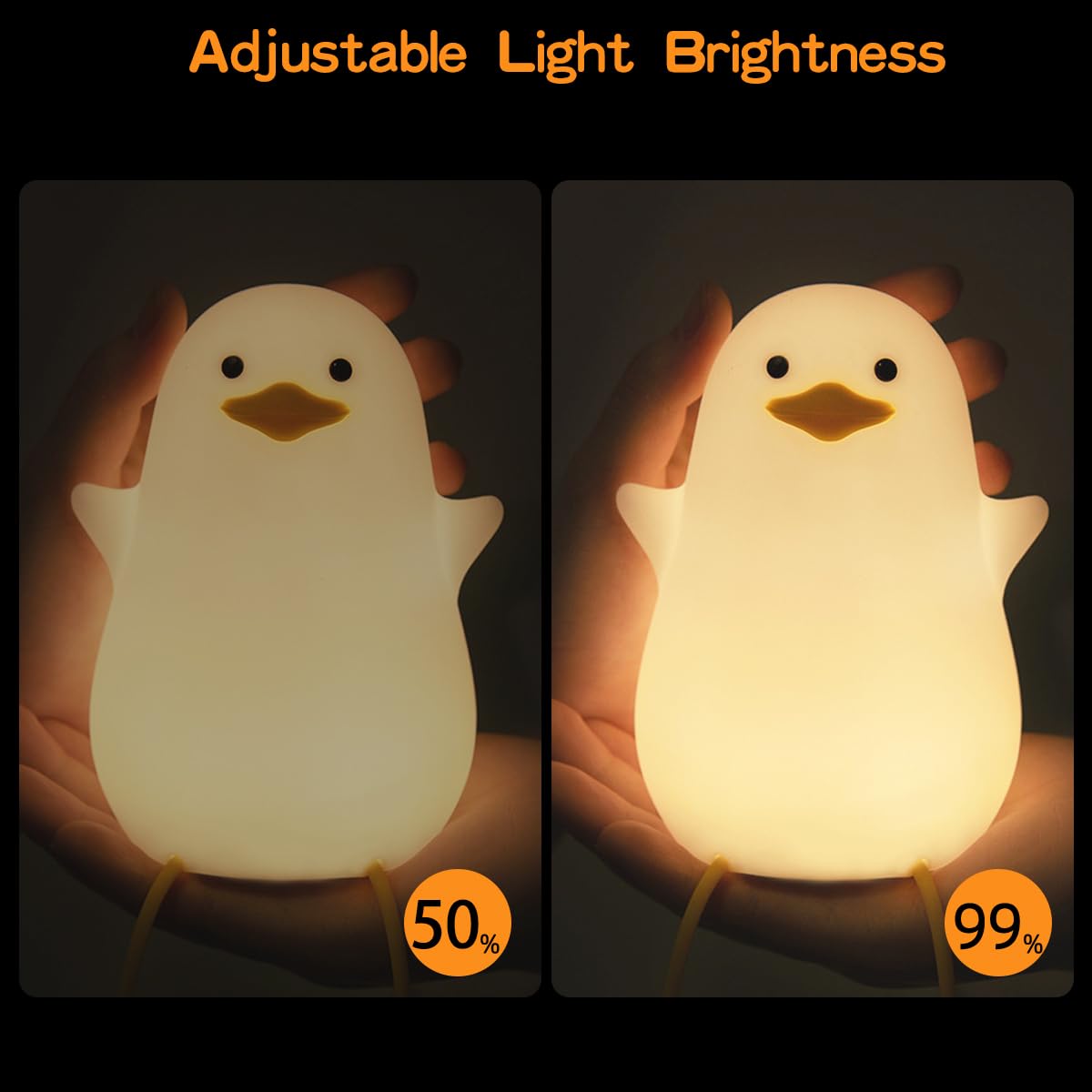 LEDHOLYT Kids Night Light - Cute Silicone Seagull Lamp for Nursery, Bedroom, and Kids Room - Ideal Gift for Boys and Girls