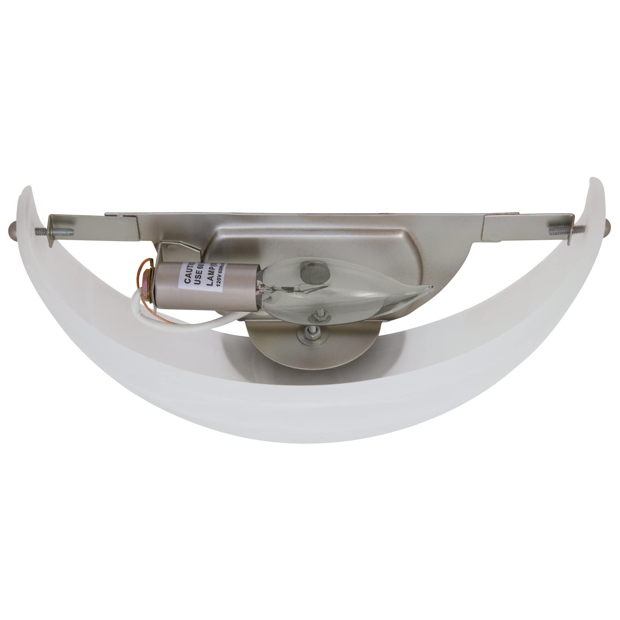 Design House 511584 Wall Sconce, 1-Light, Satin Nickel Finish, Alabaster Glass for Bathroom, Hallway, Foyer