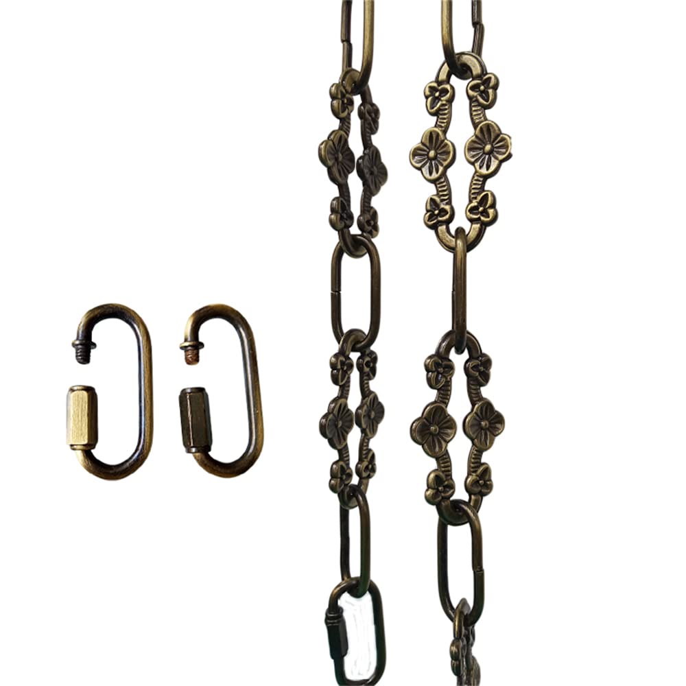 WOERFU Decorative Plum Buckle Chain, 30 inch, Antique Bronze Finish, Metal, Model WF-CH32IN