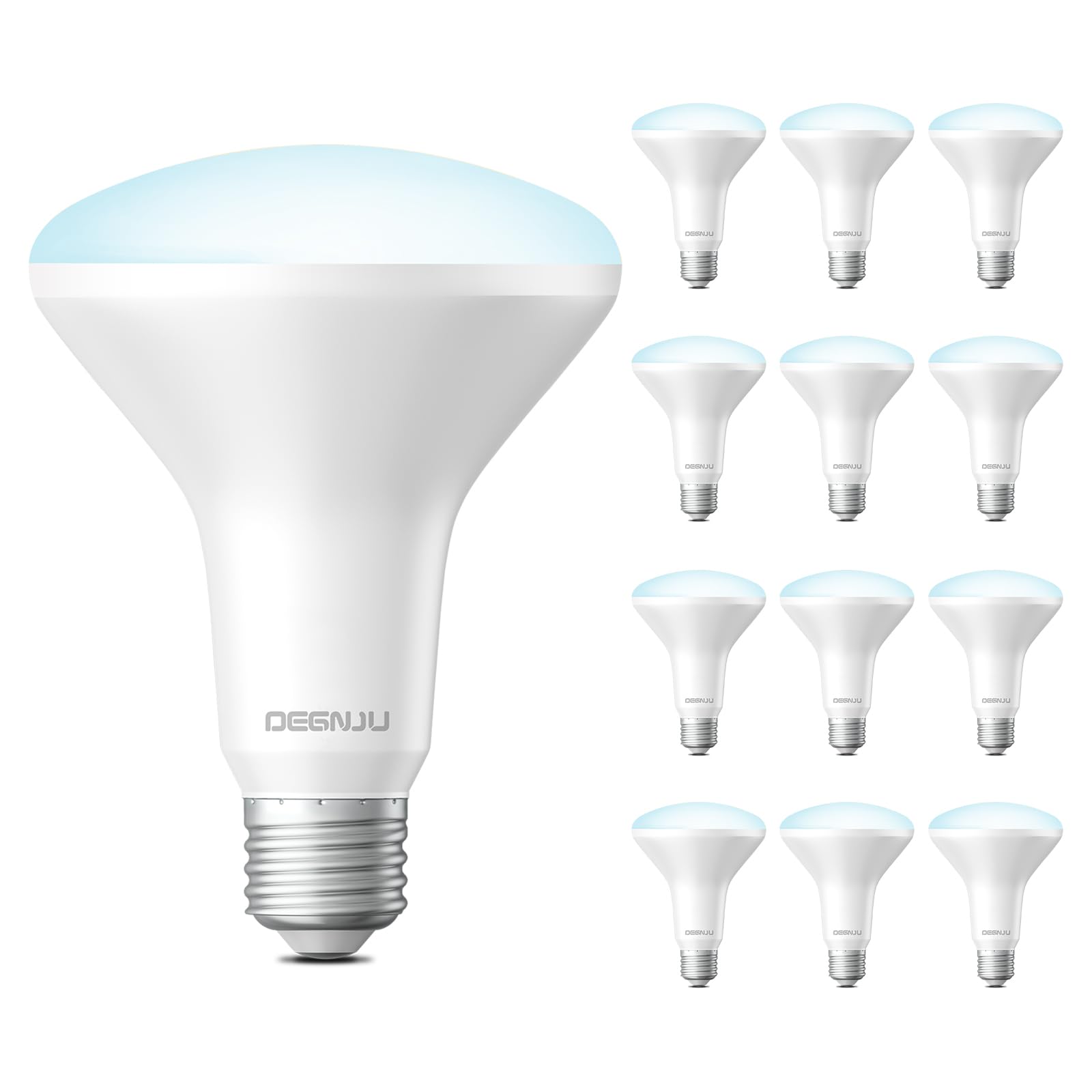 DEGNJU BR30 LED Bulb, Dimmable Flood Lights Indoor CRI80 7W Equivalent 65W 5000K Daylight 650 Lumens, 15000 Lifetime Hours Recessed Light Bulbs, Interior E26 Base LED Can Light Bulbs, 12 Pack