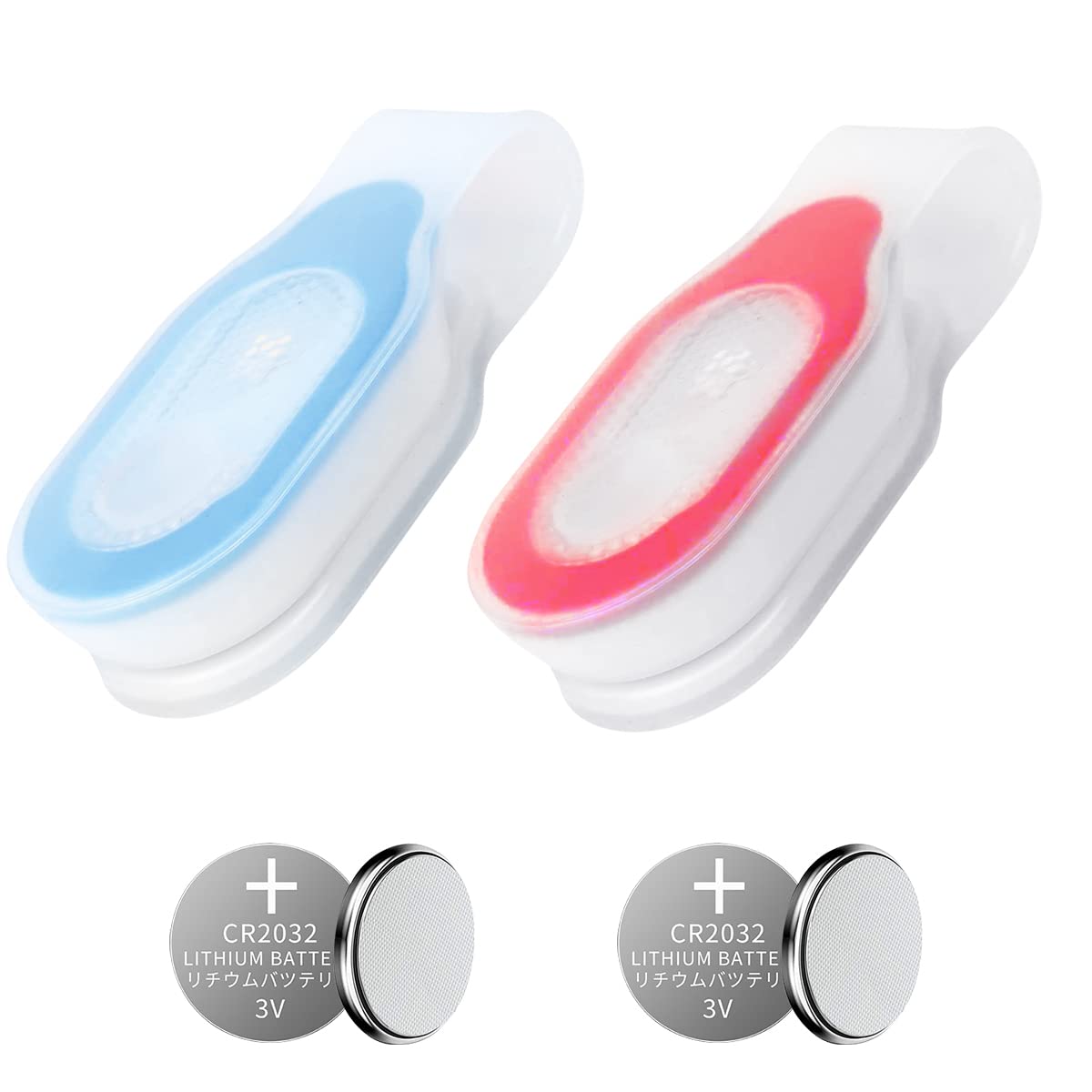 Pozlle LED Flashlight - Clip-On Night Light, Strong Magnetic Grip, Blue/Red, Model HLYD, Hands-Free for Hiking, Dog Walking, Running