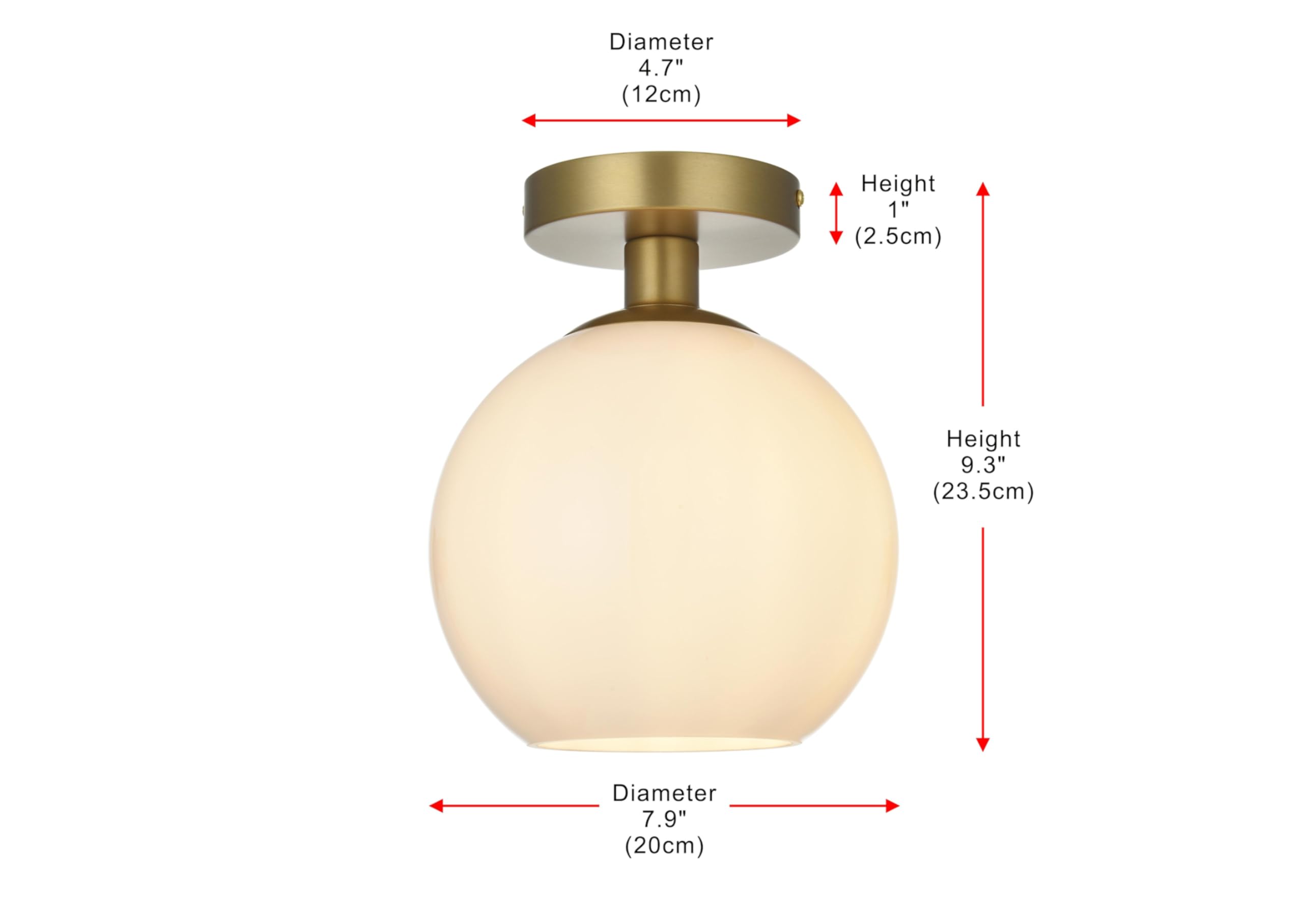 Elegant Lighting Flush Mount Light, Chrome & Frosted White Glass, 7.9inx7.9inx9.3in, Model LD2205C