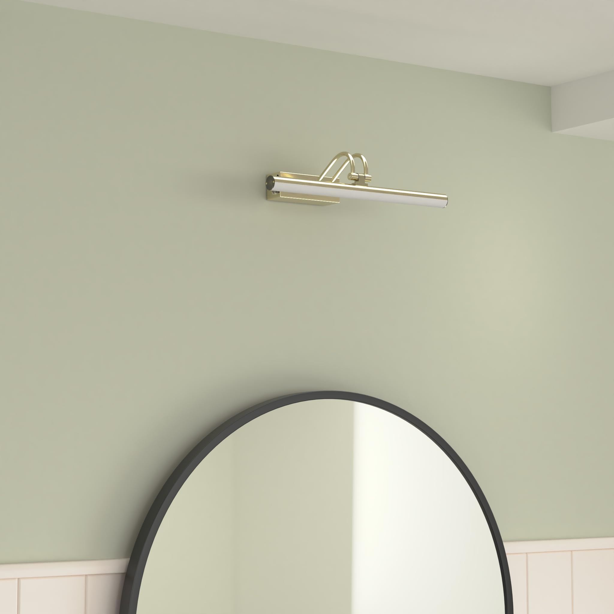 Raifoolly Picture Light - 13In Battery Operated Art Light, Dimmable With Timer, Antique Brass, Model Rf00289
