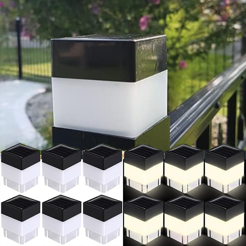 Ouyangl Solar Led Fence Post Cap For Wrought Iron And Aluminum Or Garden, Solar Fence Lights White Light, For Garden, Yard, Path