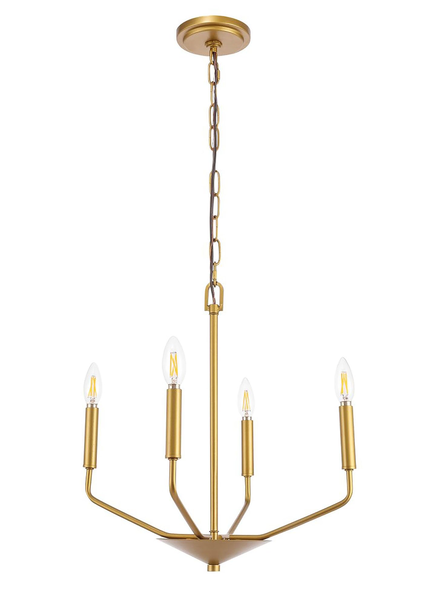 Living District Brass 4-Light Pendant Ceiling Light - Modern Glass Decor