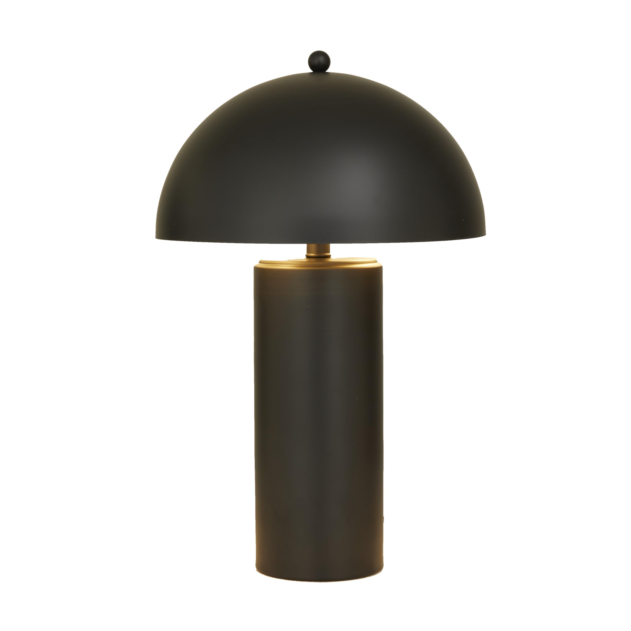 Deco 79 Metal Room Accent Lamp Table Lamp with Dome Shade, Lamp 14 x 14 x 22, Black
