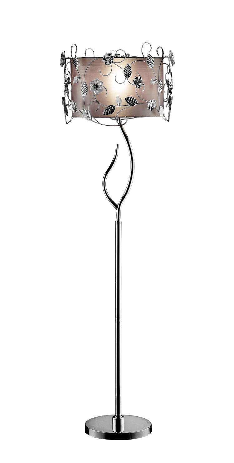 Ore International K-5121F Crystal Floor Lamp 62&quot; X 17&quot; X 17&quot; Silver