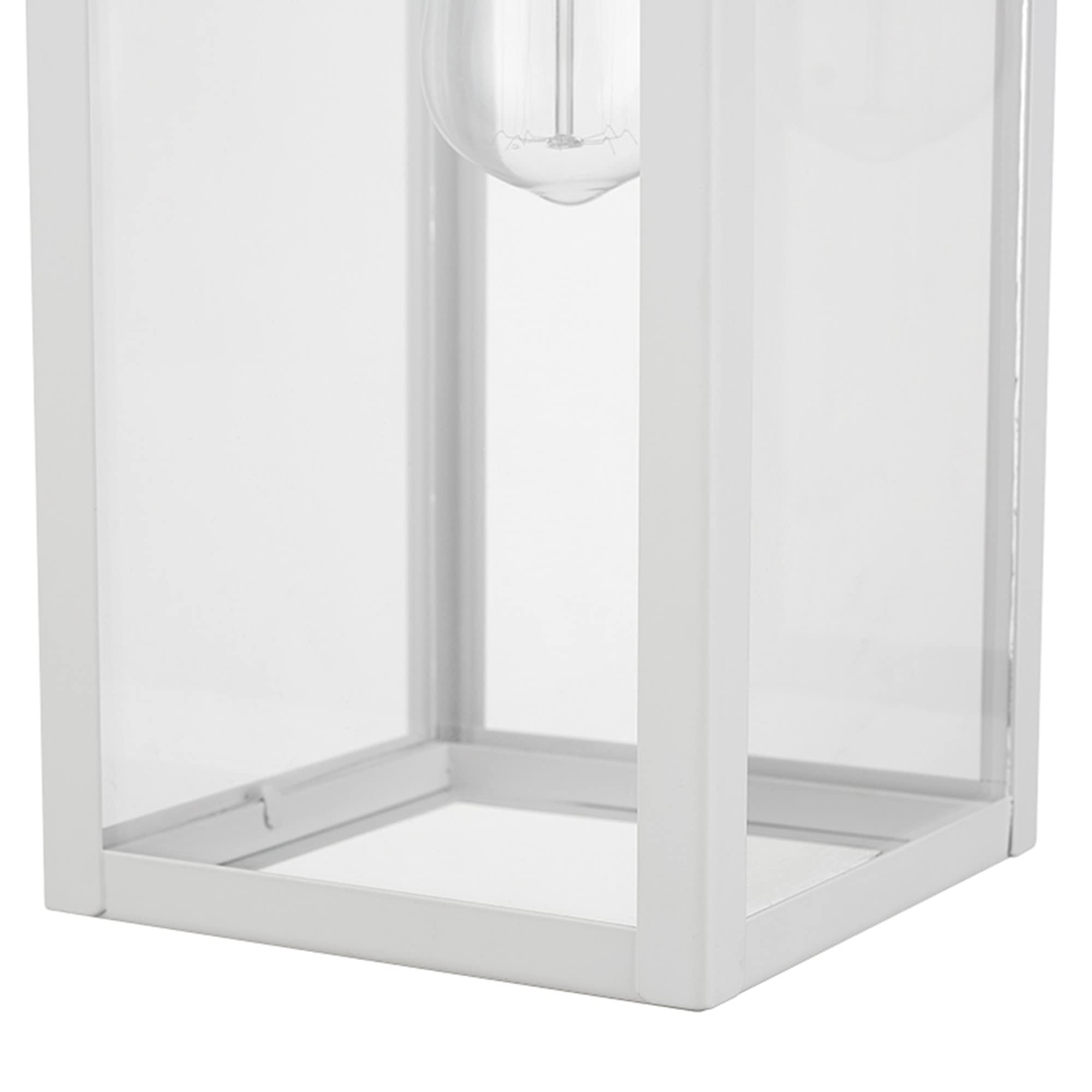 Globe Electric Bowery 1-Light Wall Sconce, Matte White, Clear Glass Shade, Model 44836