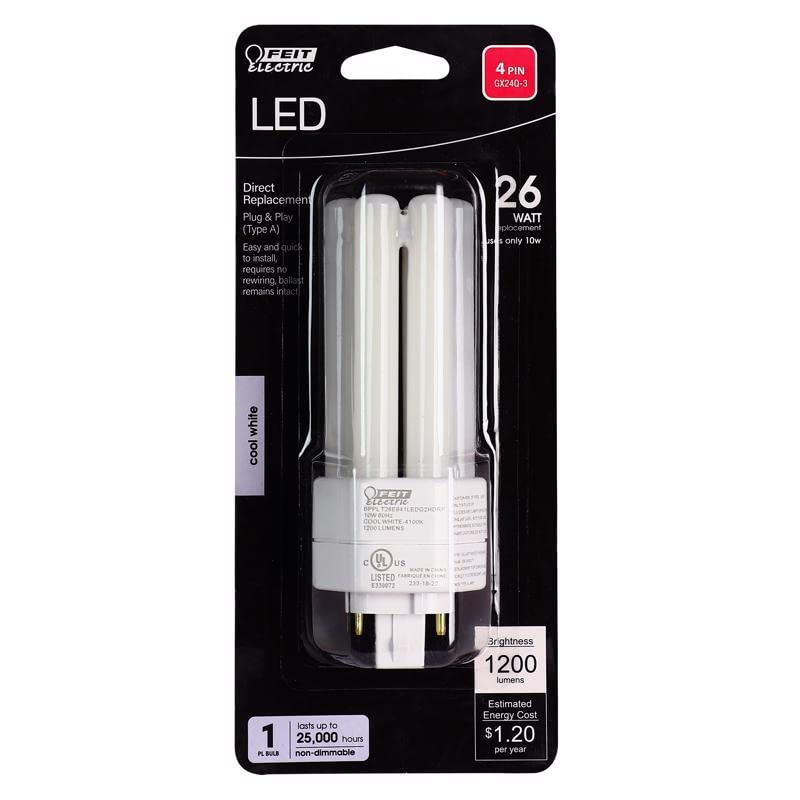 Feit Electric Pl Gx24Q-3 4-Pin Led Light Bulb Cool White 26 Watt Equivalence 1 Pk