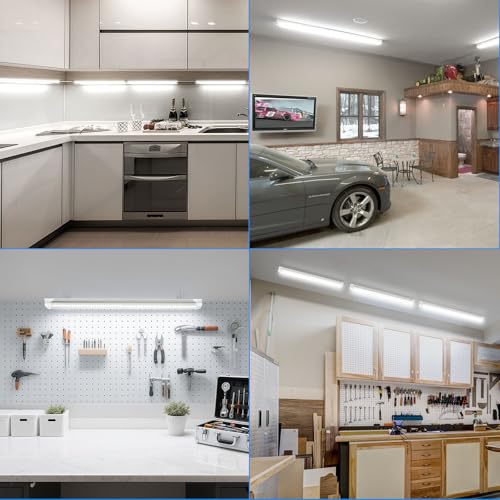 Cnsunway Led Shop Lights 2Ft  (6 Pack) 20W High-Efficiency Under Cabinet Lighting (6500K Cool White)  V-Shaped Linkable T8 Tube Light Fixtures - Shop Light For Workbench  Kitchen  Workshop  Etl Listed